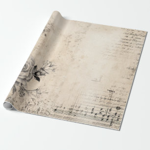 Vintage Black and White Shabby Chic Wrapping Paper