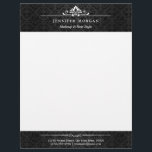 Vintage Black and White Shadow of Damask Decor Letterhead<br><div class="desc">Vintage Black and White Shadow of Damask Decor Letterhead Template. For further customization, you can click the "Customize it" button to switch to design mode. All text style, colours, sizes can be modified to fit your needs. If you need any help, please contact me. You May Also Like the Matching...</div>