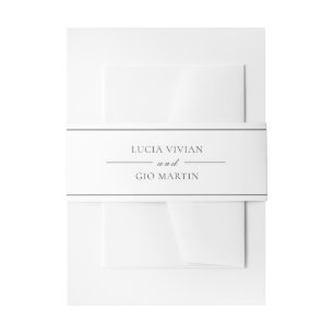 Vintage Black And White Wedding Invitation Belly Band