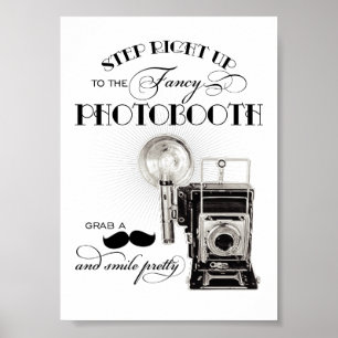 Vintage Black and White Wedding Photobooth Poster