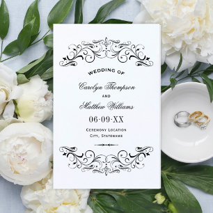 Vintage Black and White Wedding Programs