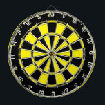 Vintage black and yellow dartboard<br><div class="desc">Vintage black and yellow dartboard. Custom dart board with rustic distressed design. Great for home, office, party etc. Colours can be changed.</div>