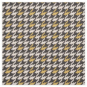 Vintage black and yellow houndstooth plaid pattern fabric
