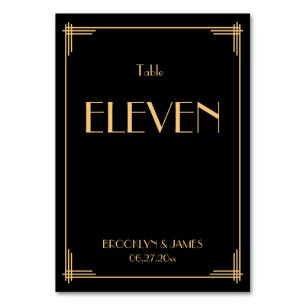 Vintage Black Art Deco Great Gatsby Table Numbers