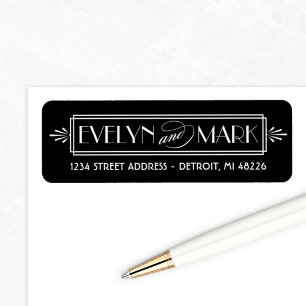 Vintage Black Art Deco Wedding Monogram