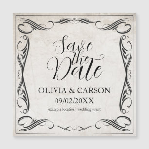 Vintage Black Art Deco Wedding Save the Date