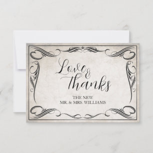 Vintage Black Art Deco Wedding ThankYou