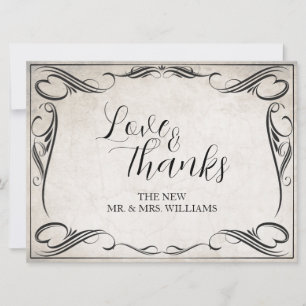 Vintage Black Art Deco Wedding ThankYou