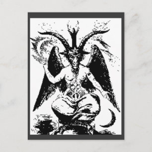 Vintage Black Baphomet Postcard