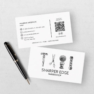 Vintage Black Barbershop Hair Stylist  Business Card