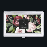 VINTAGE BLACK BLUSH PINK BURGUNDY PROTEA FLORAL BUSINESS CARD HOLDER<br><div class="desc">If you need any further customisation please feel free to message me on yellowfebstudio@gmail.com</div>