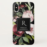 VINTAGE BLACK BLUSH PINK BURGUNDY PROTEA FLORAL Case-Mate iPhone CASE<br><div class="desc">If you need any further customisation please feel free to message me on yellowfebstudio@gmail.com.</div>