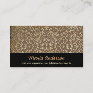 vintage black brown business card