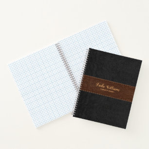 Vintage Black & Brown Faux Leather Notebook