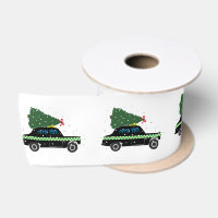 Vintage Black Cab Taxi Christmas Pattern  