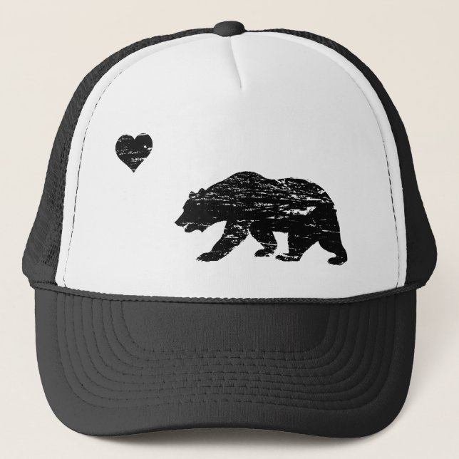 Vintage Black California Love Trucker Hat (Front)