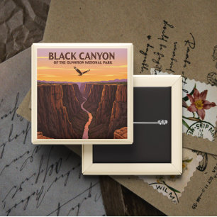 Vintage Black Canyon of the Gunnison National Park 2 Inch Square Button