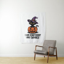 Vintage Black Cat Caution