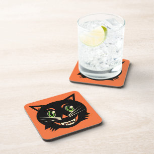 Vintage Black Cat Coaster
