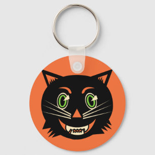 Vintage Black Cat Keychain