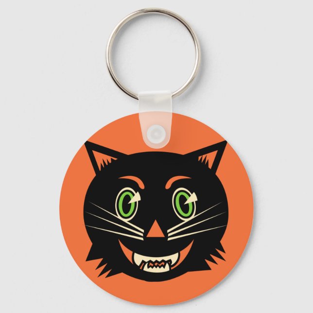 Vintage Black Cat Keychain (Front)