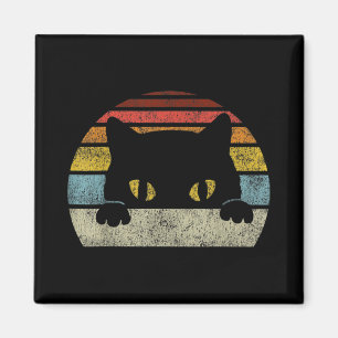 Vintage Black Cat Lover, Retro Style Black Cats Magnet