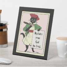 Vintage Black Cat Motivational Teacher's Desk