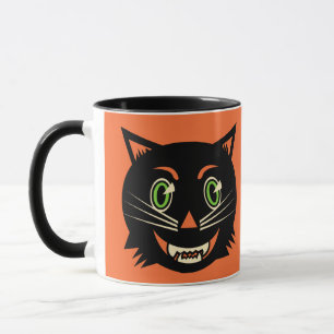 Vintage Black Cat Mug