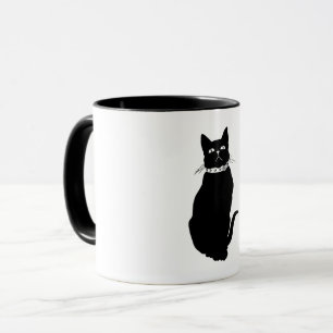 Vintage Black Cat Mug
