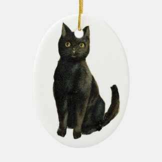 Vintage black cat ornament