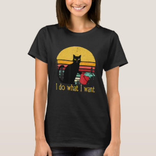Vintage Black Cat Red Cup I Do What I Want Cat T-Shirt