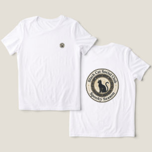 Vintage Black Cat Social Club Moon Halloween Logo  Tri-Blend Shirt