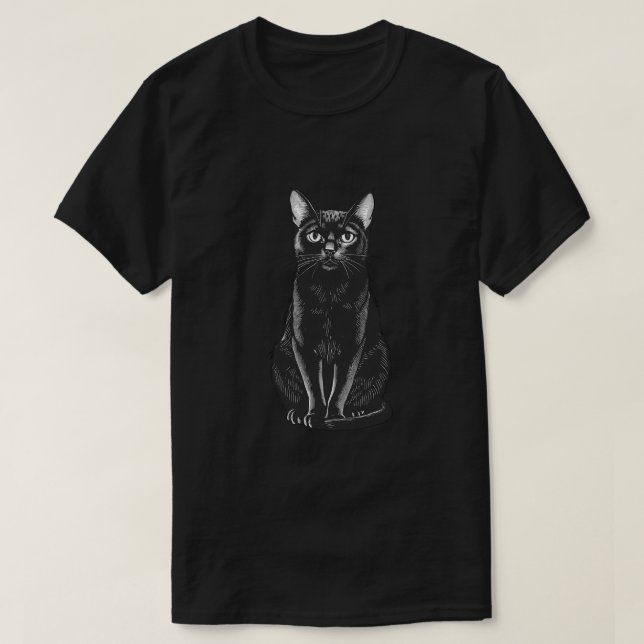 Vintage Black Cat T-Shirt (Design Front)