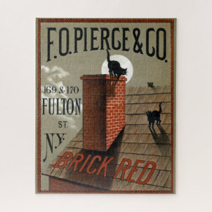 Vintage Black Cats in the Moonlight Advertisement Jigsaw Puzzle