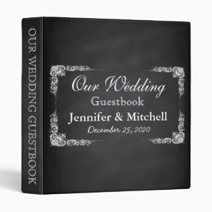 Vintage Black Chalkboard Wedding Guestbook Binder