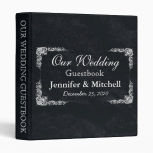 Vintage Black Chalkboard Wedding Guestbook Binder