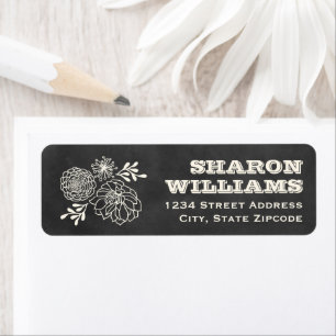 Vintage Black Chalkboard Wedding Return Address