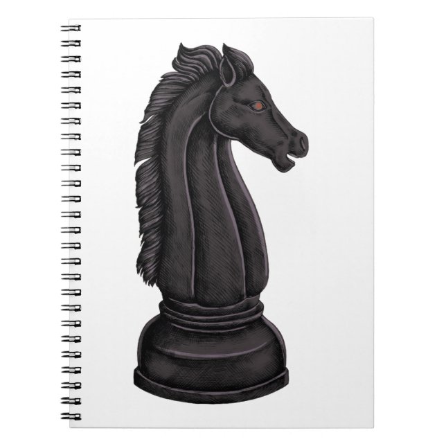Vintage black chess piece notebook (Front)