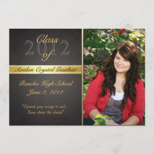 Vintage Black Class Of Graduation Invitations