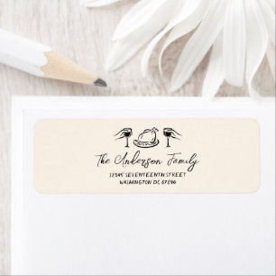 Vintage Black & Cream Hand Drawn Merry Christmas