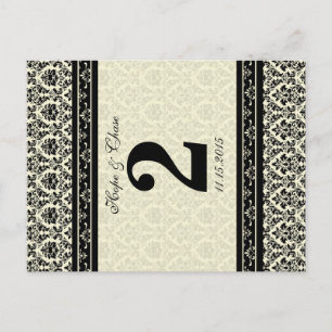 Vintage Black Damask Borders Postcard