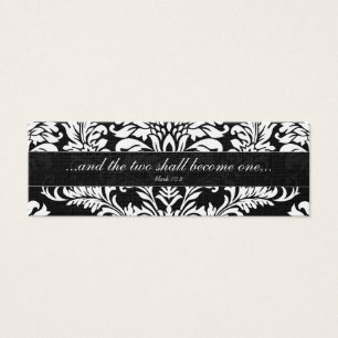Vintage Black Damask Wedding Tags