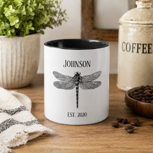 Vintage Black Dragonfly Mug