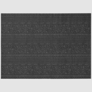 Vintage Black Embossed Style Floral Tissue Paper