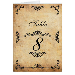 Vintage Black Floral Mariage Numéro de table