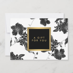 Vintage Black Floral Pattern Gift Certificate