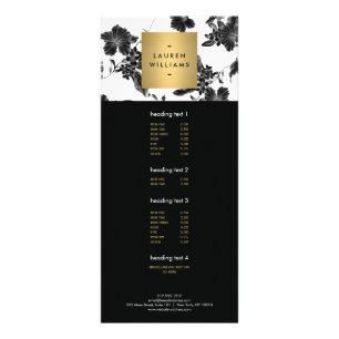 Vintage Black Floral Pattern Rack Card