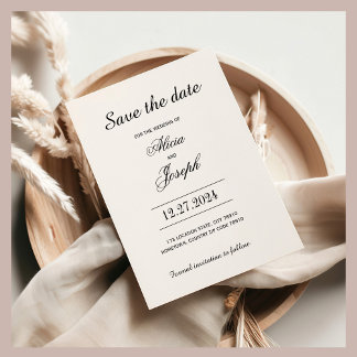 Vintage Black Flourish Elegant Save the Date