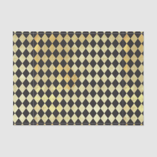 Vintage Black & Gold Harlequin Pattern Tissue Paper