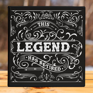 Vintage Black Gold Legend Retirement Guest Book Binder
